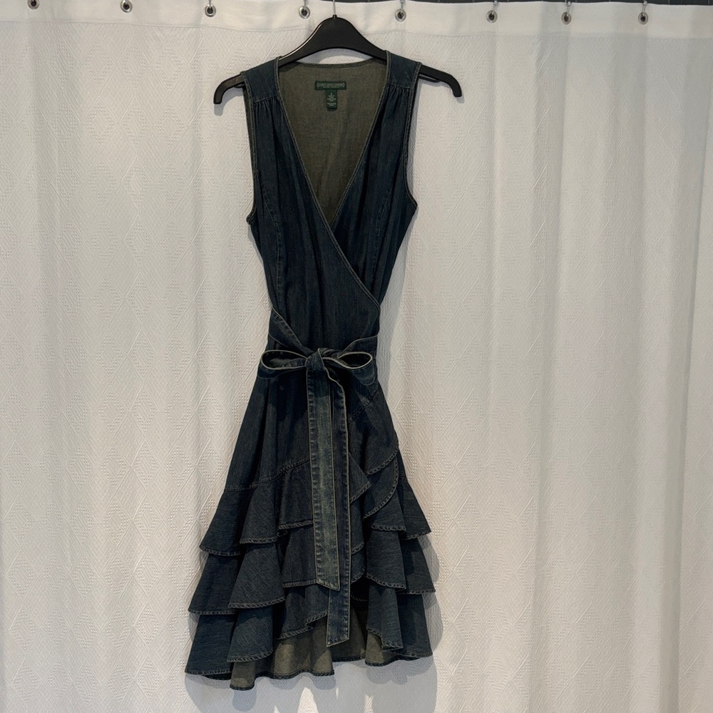 Ralph Lauren Denim Ruffle, Wrap Dress